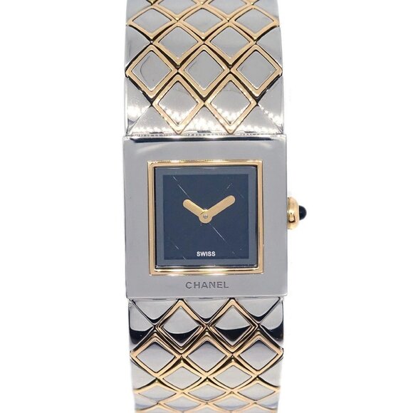 Chanel Matelasse Quartz Watch SS 18KYG N.M.53150 133467 main image 7